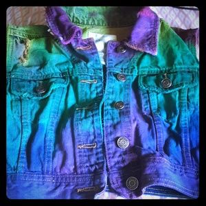 Denim vest with rips